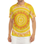 Mandala Sun Print Men's Short Sleeve Rash Guard