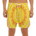 Mandala Sun Print Men's Split Running Shorts