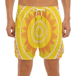 Mandala Sun Print Men's Split Running Shorts
