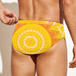 Mandala Sun Print Men's Swim Briefs