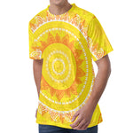 Mandala Sun Print Men's Velvet T-Shirt