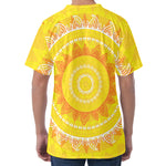 Mandala Sun Print Men's Velvet T-Shirt