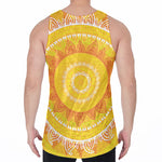 Mandala Sun Print Men's Velvet Tank Top