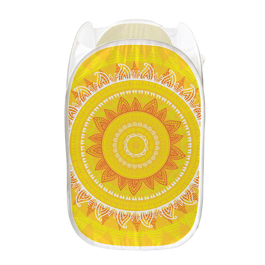 Mandala Sun Print Mesh Laundry Hamper