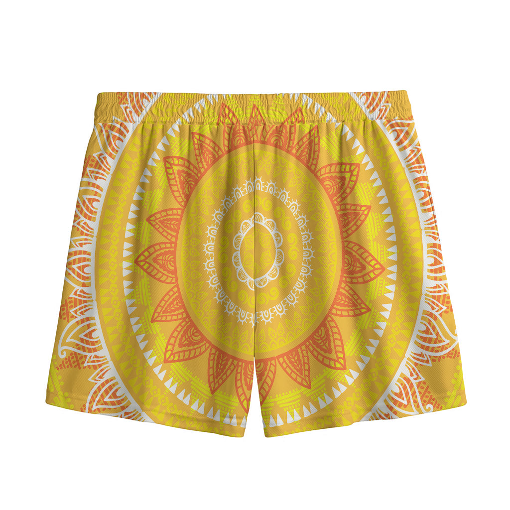 Mandala Sun Print Mesh Shorts