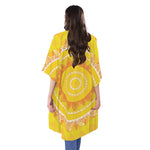 Mandala Sun Print Open Front Beach Cover Up