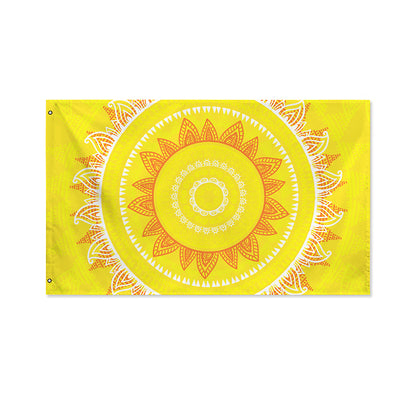 Mandala Sun Print Polyester Flag