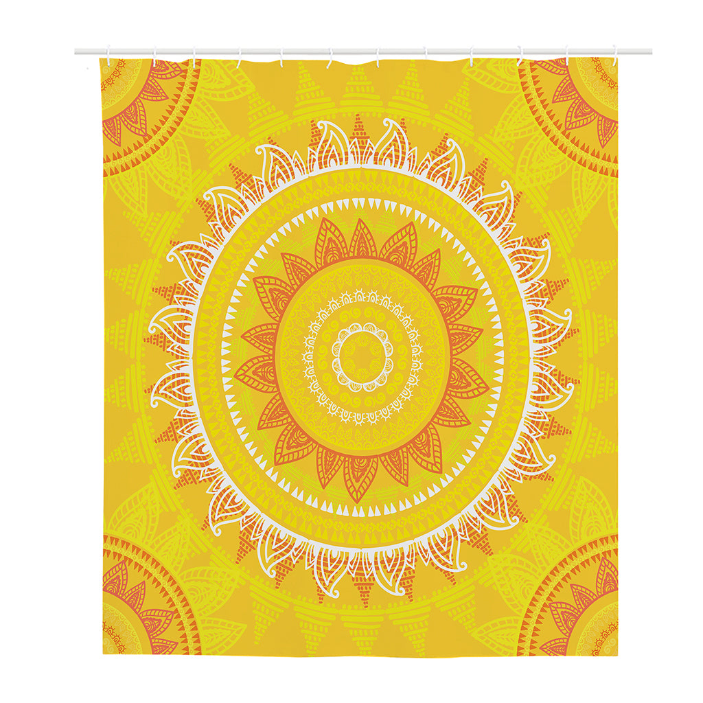Mandala Sun Print Polyester Shower Curtain