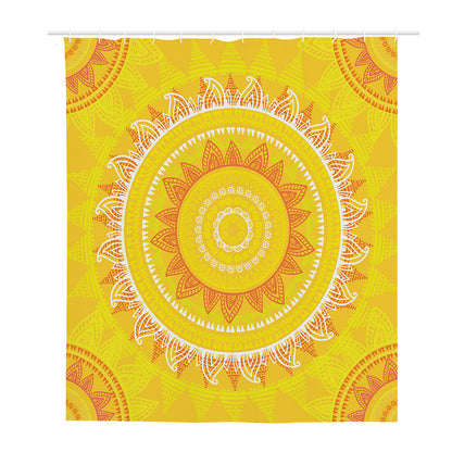 Mandala Sun Print Polyester Shower Curtain