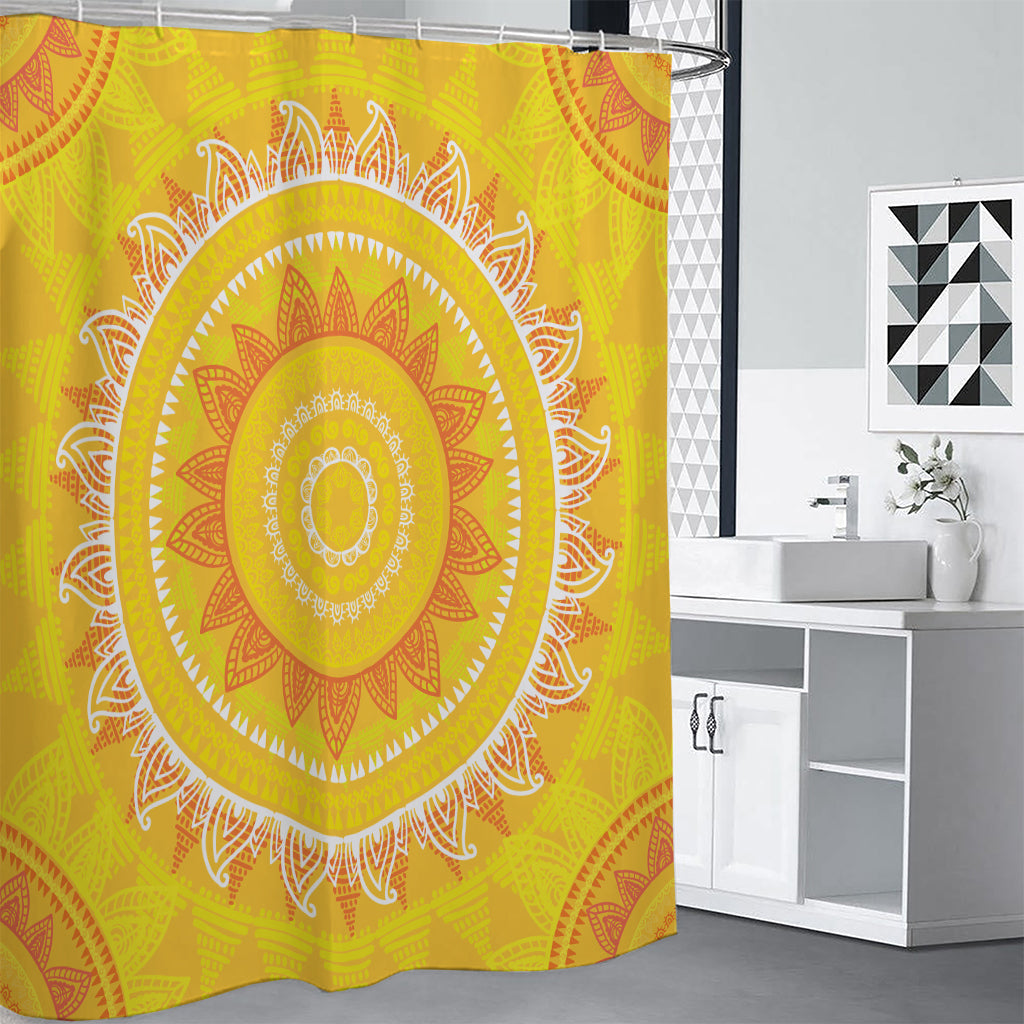 Mandala Sun Print Premium Shower Curtain