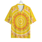 Mandala Sun Print Rayon Hawaiian Shirt
