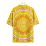 Mandala Sun Print Rayon Hawaiian Shirt