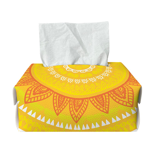 Mandala Sun Print Rectangle Tissue Box Cover