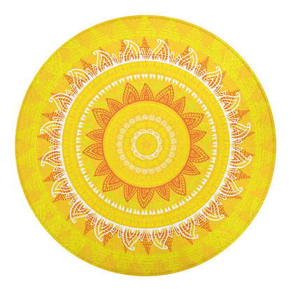 Mandala Sun Print Round Blanket