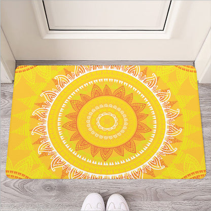 Mandala Sun Print Rubber Doormat