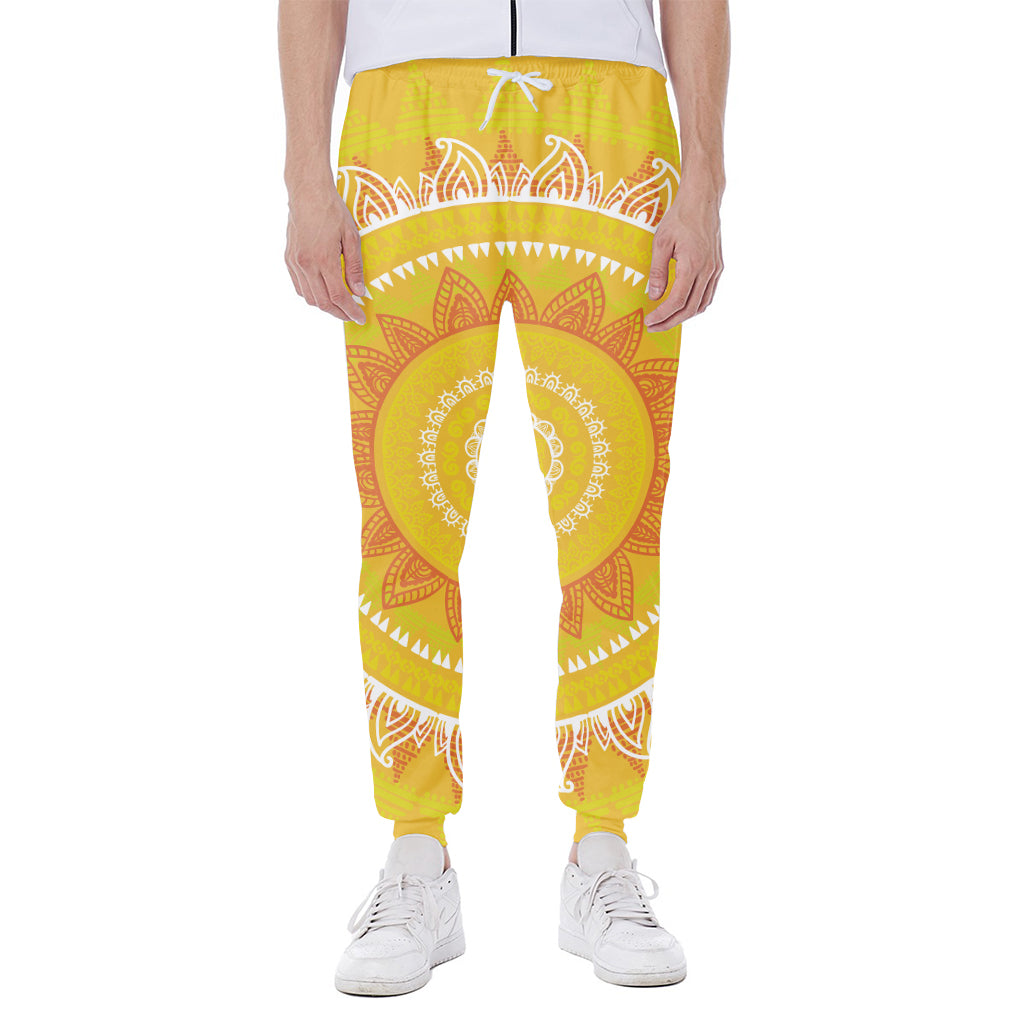 Mandala Sun Print Scuba Joggers