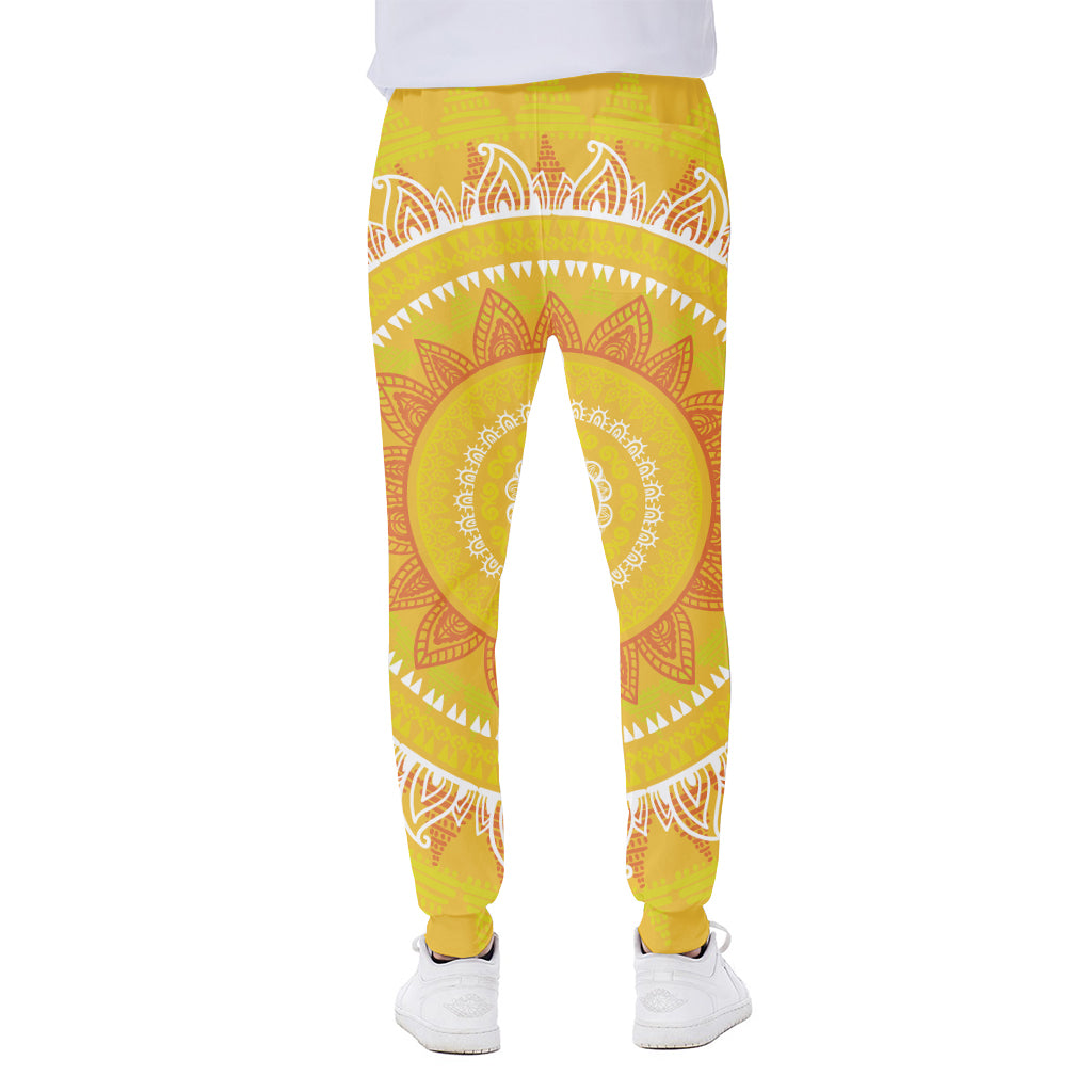 Mandala Sun Print Scuba Joggers