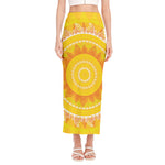 Mandala Sun Print Side Slit Maxi Skirt