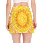 Mandala Sun Print Side Slit Mini Skirt