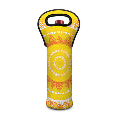 Mandala Sun Print Single Neoprene Wine Tote