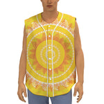 Mandala Sun Print Sleeveless Baseball Jersey