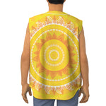 Mandala Sun Print Sleeveless Baseball Jersey