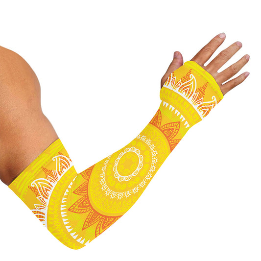 Mandala Sun Print Sun Protection Arm Sleeves