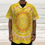 Mandala Sun Print Textured Short Sleeve Shirt