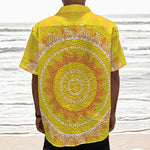 Mandala Sun Print Textured Short Sleeve Shirt