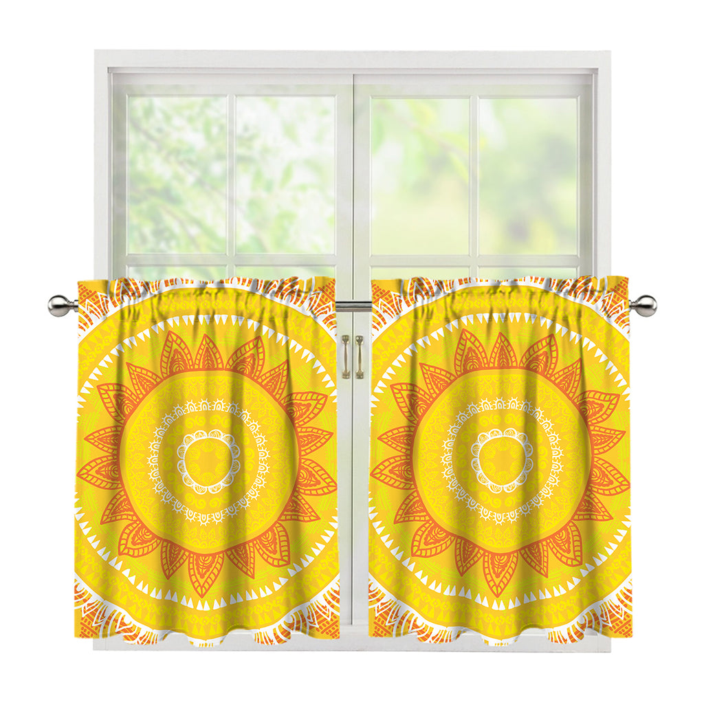 Mandala Sun Print Tier Curtains