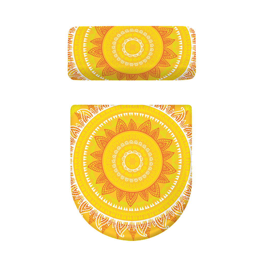 Mandala Sun Print Toilet Lid And Tank Cover Set