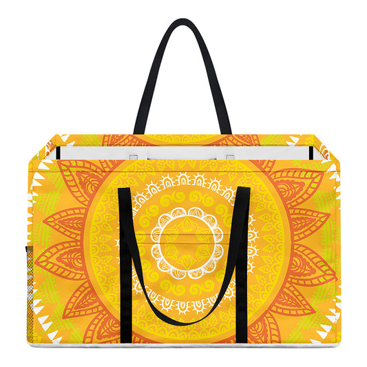 Mandala Sun Print Utility Tote Bag