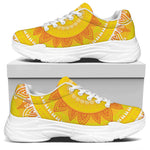 Mandala Sun Print White Chunky Shoes