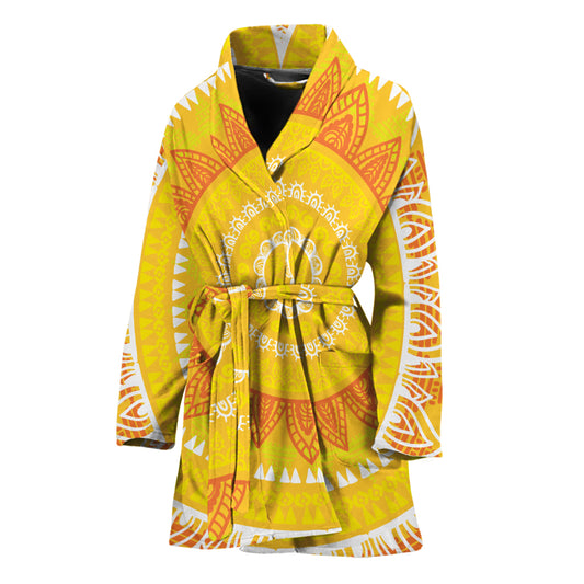 Mandala Sun Print Women's Bathrobe