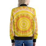 Mandala Sun Print Women's Bomber Jacket