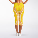 Mandala Sun Print Women's Capri Leggings