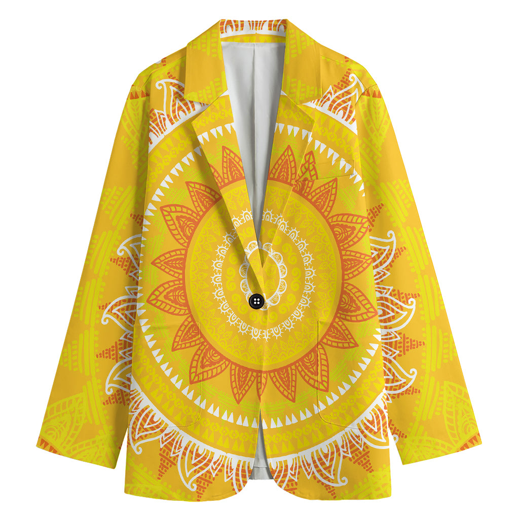 Mandala Sun Print Women's Cotton Blazer