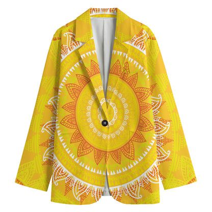 Mandala Sun Print Women's Cotton Blazer