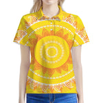 Mandala Sun Print Women's Polo Shirt