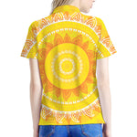 Mandala Sun Print Women's Polo Shirt