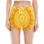 Mandala Sun Print Women's Split Running Shorts