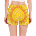 Mandala Sun Print Women's Split Running Shorts