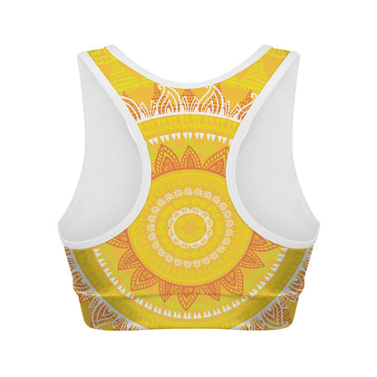 Mandala Sun Print Women's Sports Bra