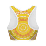 Mandala Sun Print Women's Sports Bra
