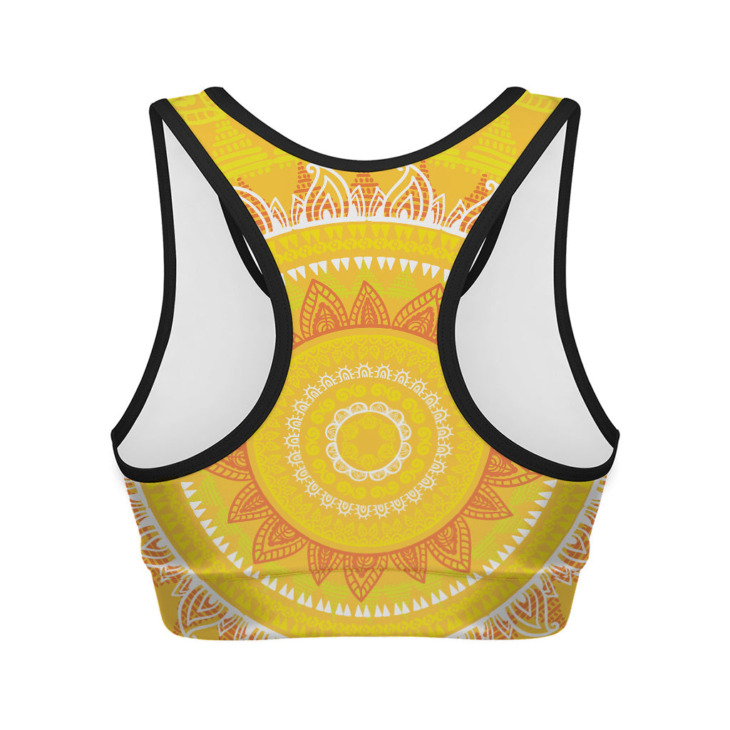 Mandala Sun Print Women's Sports Bra