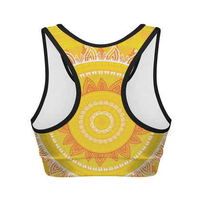 Mandala Sun Print Women's Sports Bra
