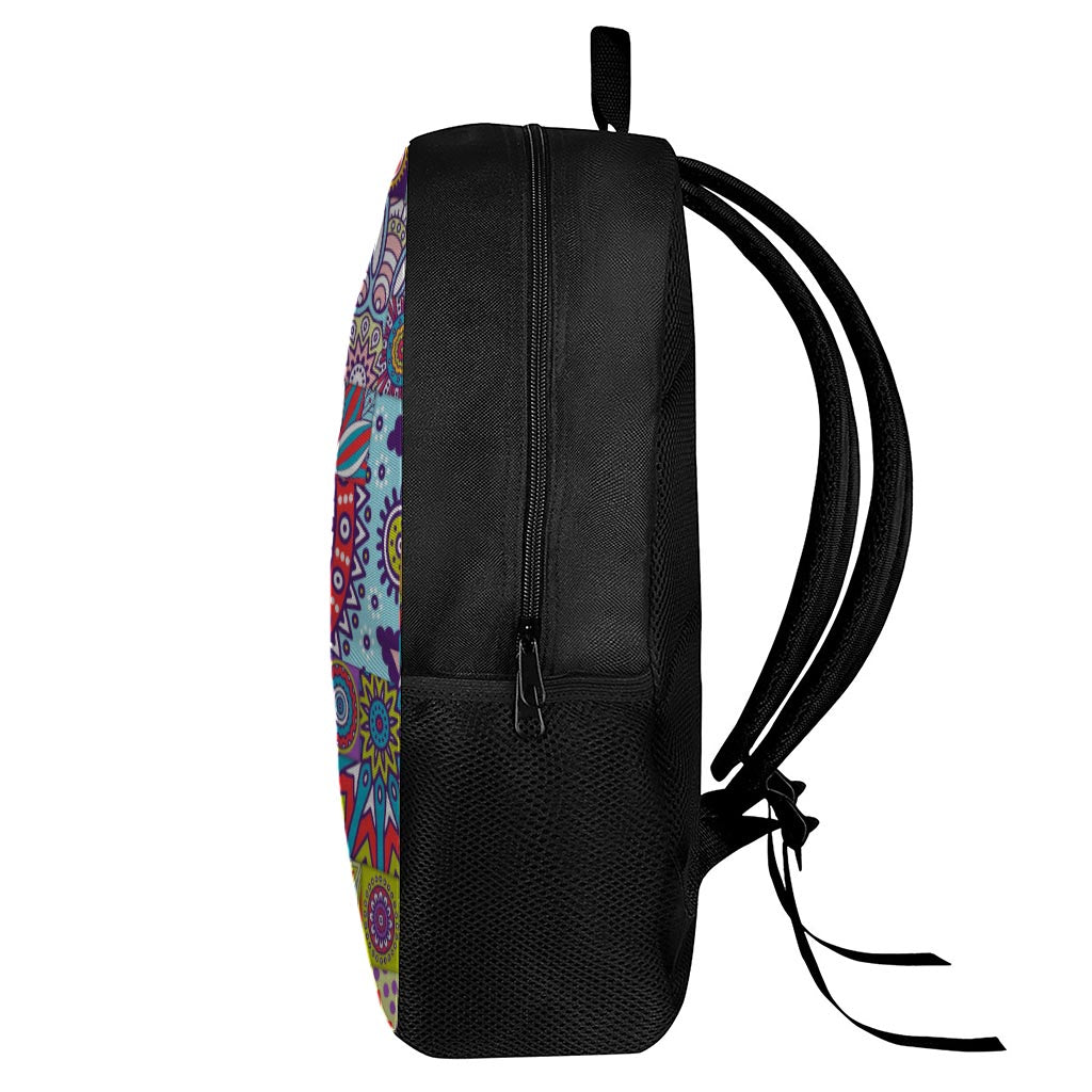 Mandala Tile Bohemian Pattern Print 17 Inch Backpack