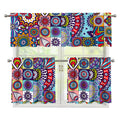 Mandala Tile Bohemian Pattern Print 3 Piece Kitchen Curtains