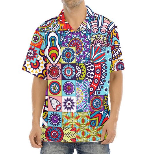 Mandala Tile Bohemian Pattern Print Aloha Shirt