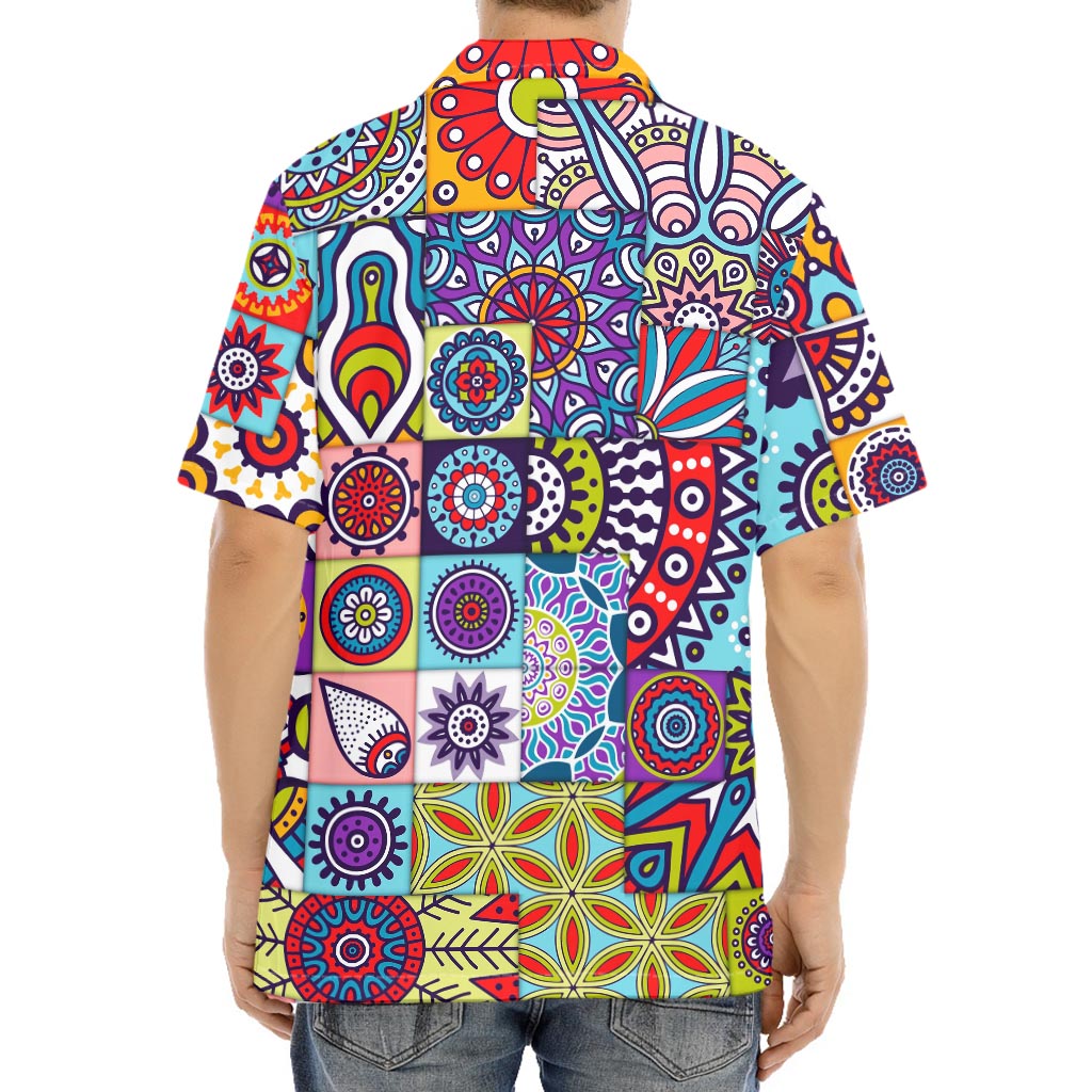 Mandala Tile Bohemian Pattern Print Aloha Shirt